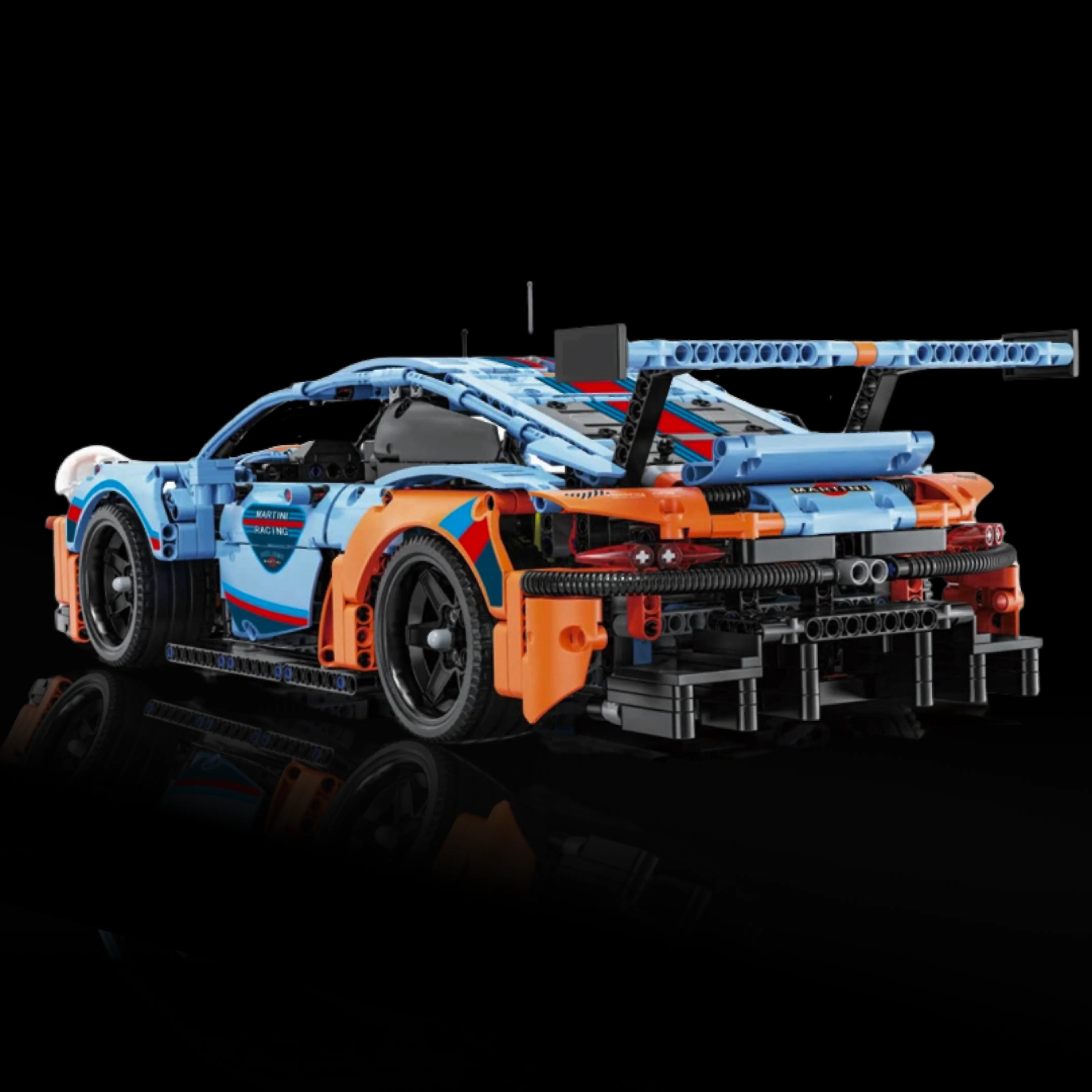 Porsche 911 RSR Blau-Orange Modellbausatz (1580 Teile)